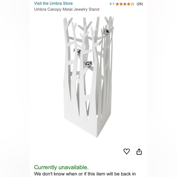 COPY - Umbra Canopy White Metal jewellery stand/display 3 chrome birds! - Picture 8 of 10